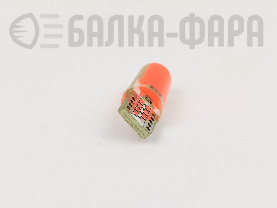 Лампа светодиодная t10 12v cob/силикон/красн. (1782)